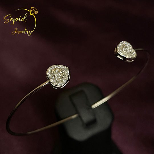 دستبند بنگل قلب جواهری