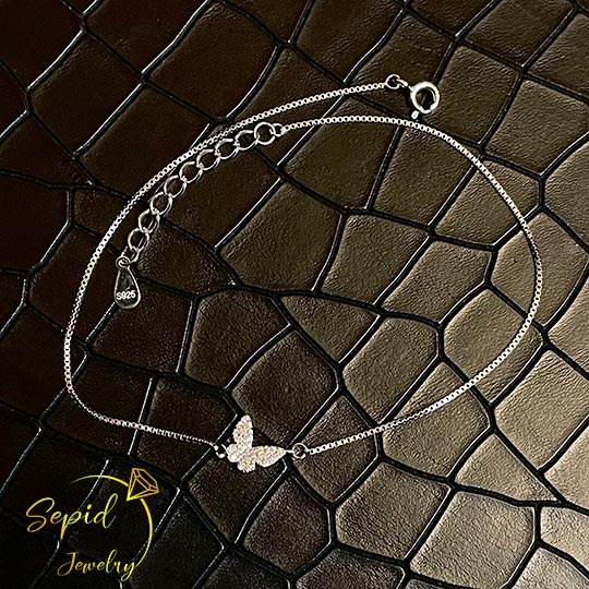 پابند پروانه جواهری ظریف با زنجیر ونیزی