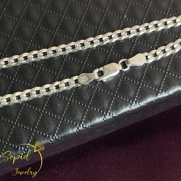 گردنبند و دستبند زنجیر کارتیه کلاسیک تراشدار سایز 1 (Classic curb)